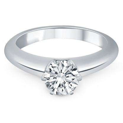 14k White Gold Solitaire Cathedral Engagement Ring Bids.com
