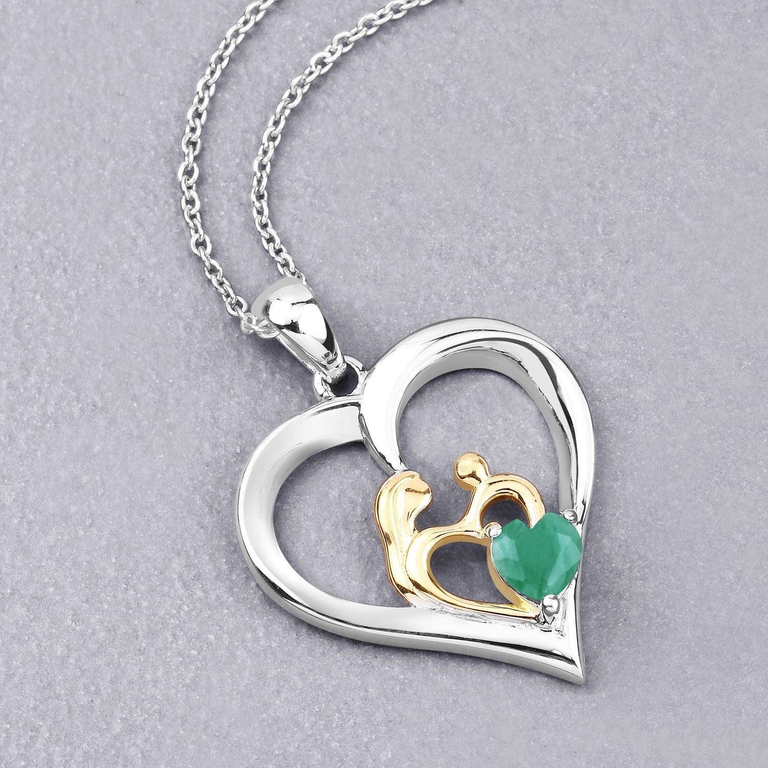 0.45 Carat Genuine Emerald .925 Sterling Silver Pendant Bids.com