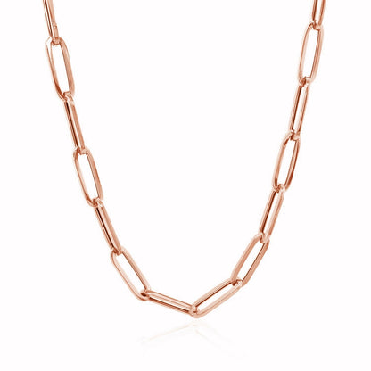 14K Rose Gold Bold Paperclip Chain (4.2 mm) Bids.com
