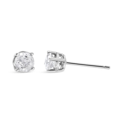 14K White Gold 3/4 Cttw Lab Grown Diamond 4-Prong Classic Stud Earrings (F-G Color, VS2-SI1 Clarity) Bids.com