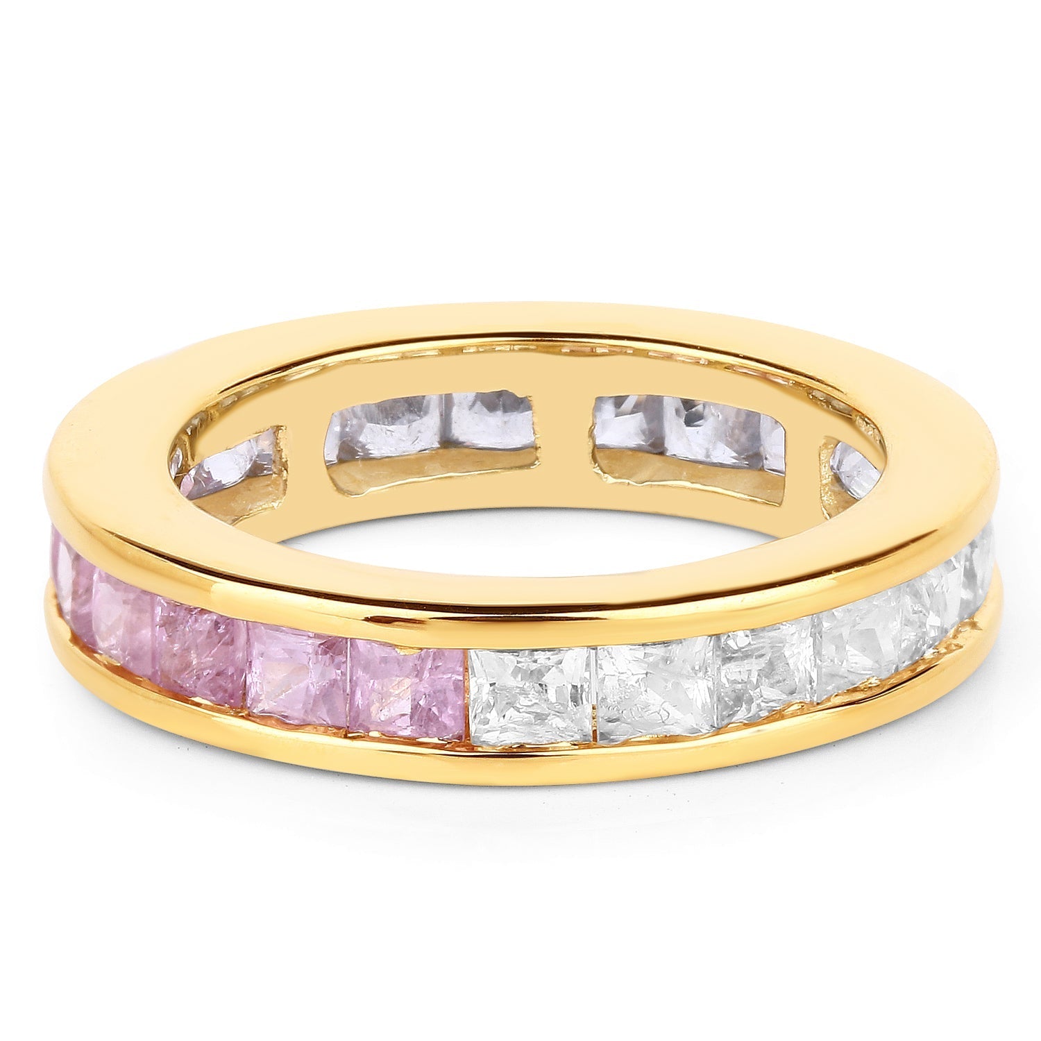 14K Yellow Gold Plated 4.32 Carat Genuine Multi Sapphire .925 Sterling Silver Ring Bids.com