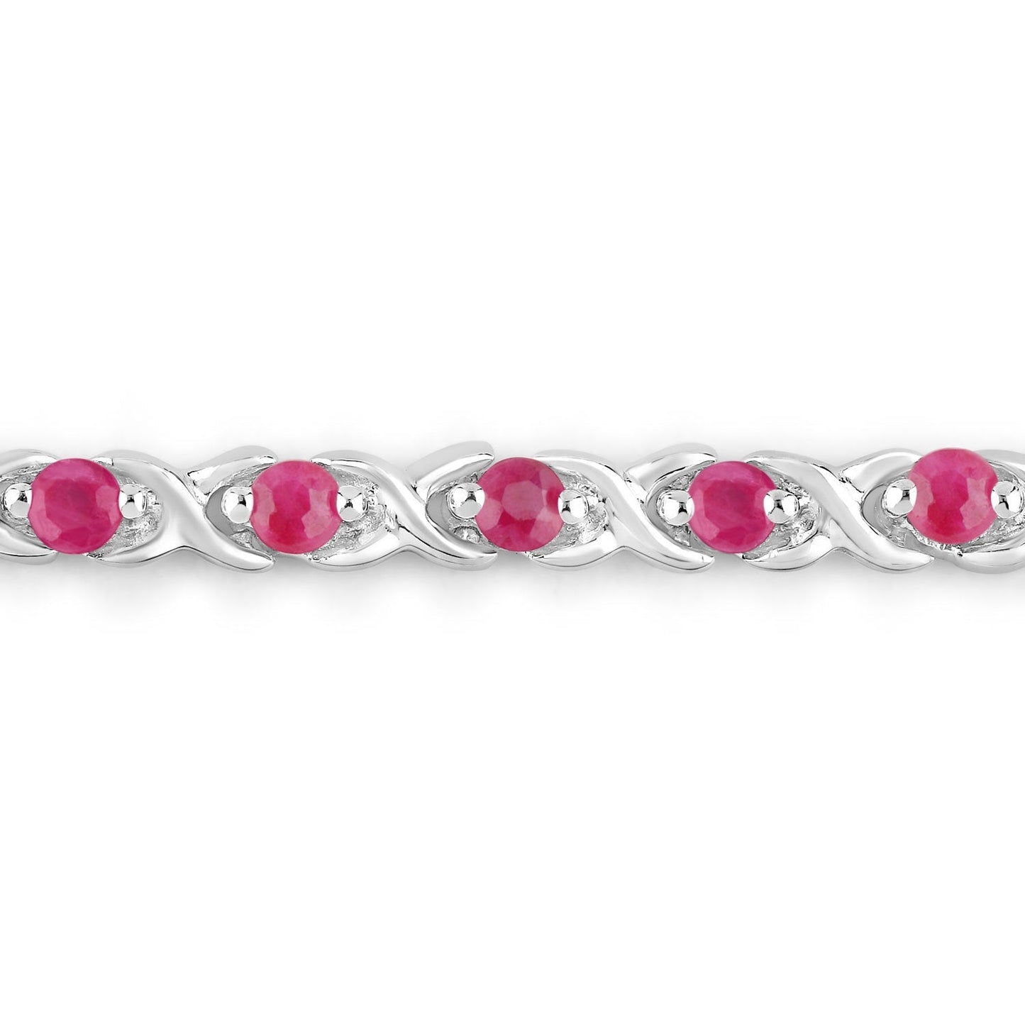 0.88 Carat Genuine Ruby .925 Sterling Silver Bracelet Bids.com