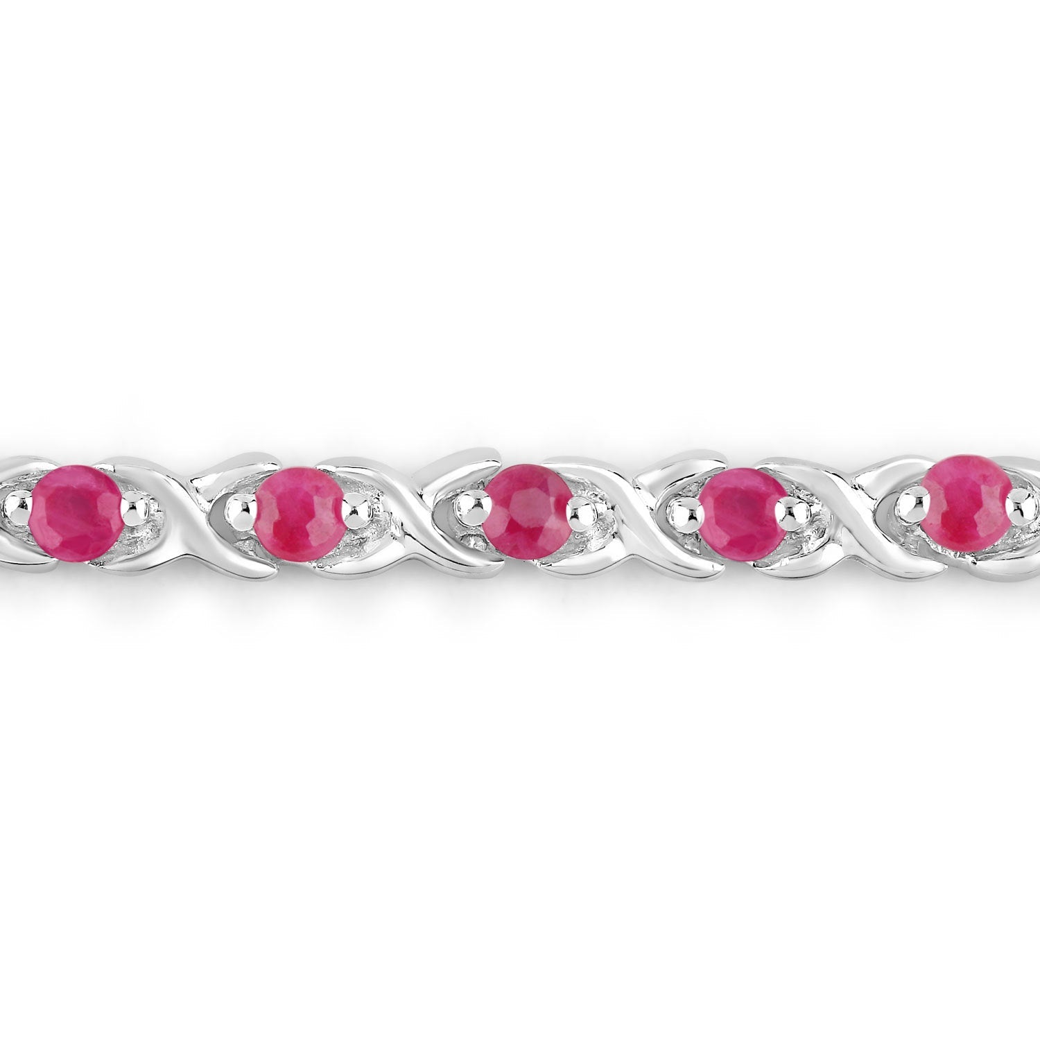 0.88 Carat Genuine Ruby .925 Sterling Silver Bracelet Bids.com