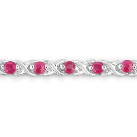 0.88 Carat Genuine Ruby .925 Sterling Silver Bracelet Bids.com