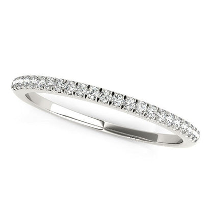 14k White Gold Scallop Style Setting Diamond Wedding Band (1/8 cttw) Bids.com