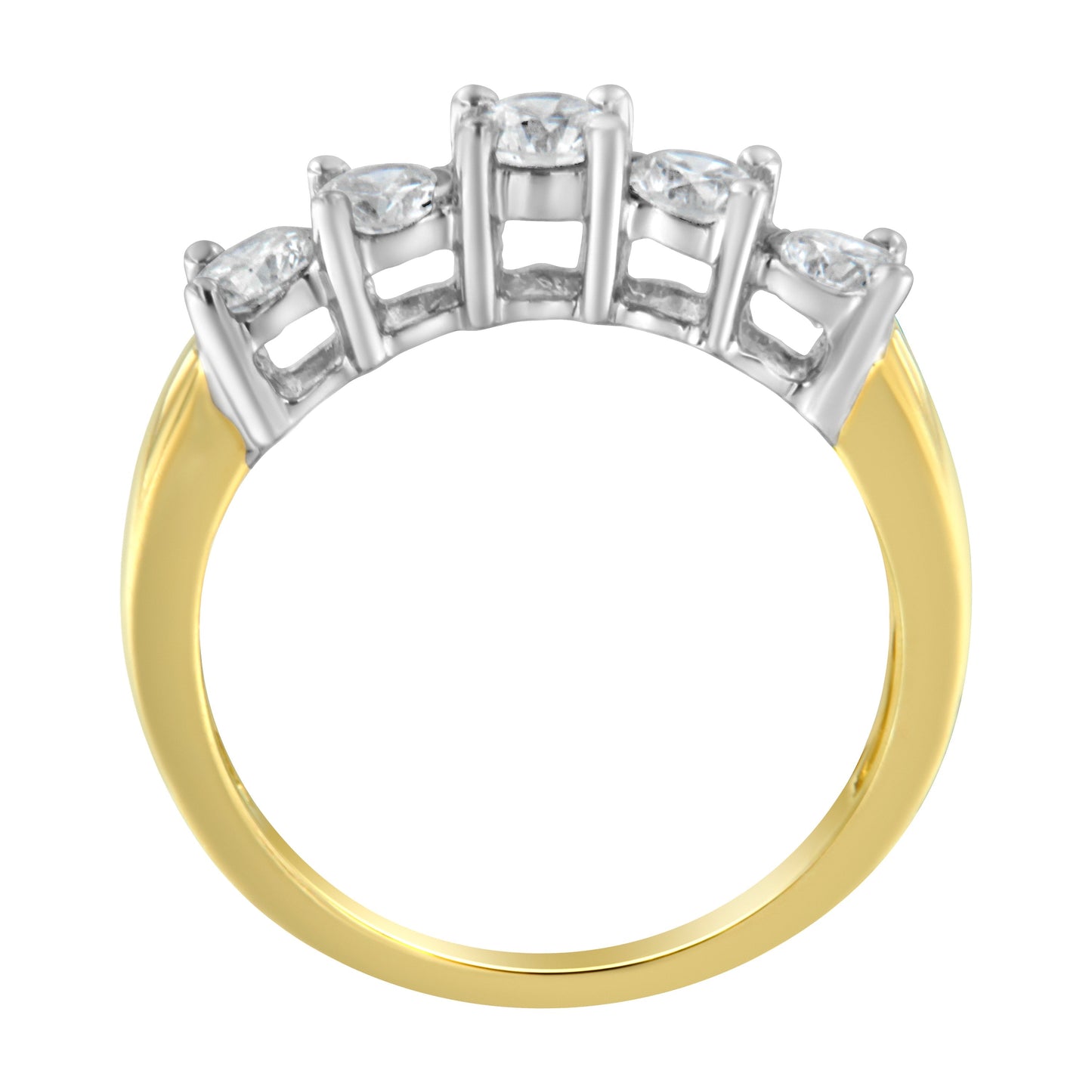 14KT Two Toned Gold 5 Stone Diamond Ring (1 cttw, H-I Color, SI1-SI2 Clarity) Bids.com