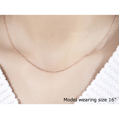 14k Rose Gold Diamond Cut Cable Link Chain 1.1mm Bids.com