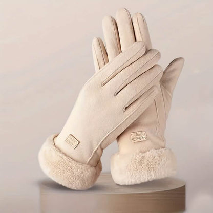 Cashmere Warm Suede Leather Plush Touch Screen Gloves DailySale