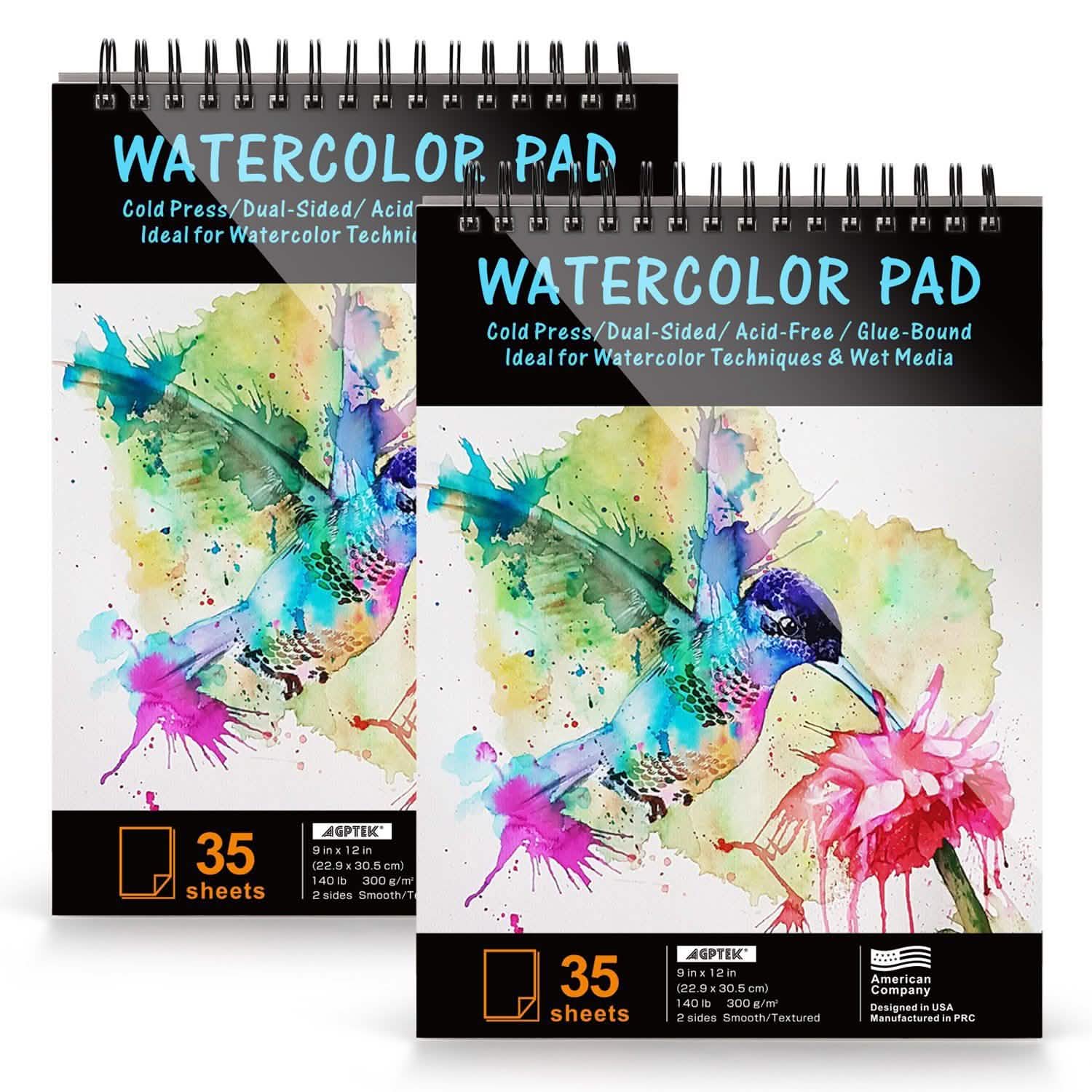 AGPtEk 12 inches 35 Sheets Watercolor Paper Pad DailySale
