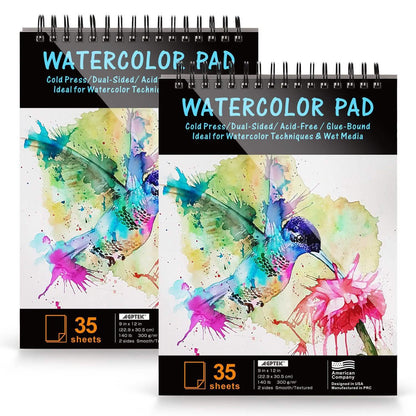 AGPtEk 12 inches 35 Sheets Watercolor Paper Pad DailySale