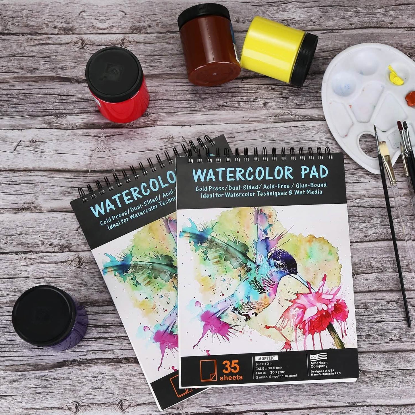 AGPtEk 12 inches 35 Sheets Watercolor Paper Pad DailySale