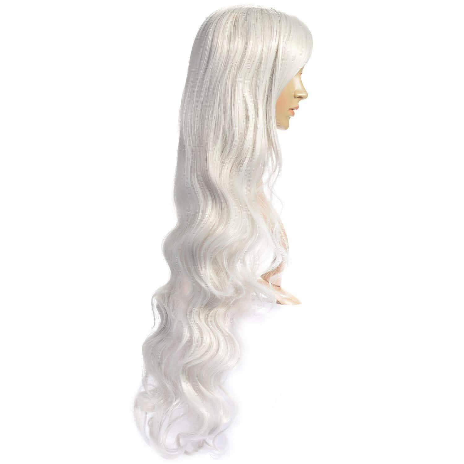 AGPTEK 33 Inch Heat Resistant Curly Wavy Long Silver Hair Wig DailySale