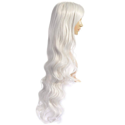 AGPTEK 33 Inch Heat Resistant Curly Wavy Long Silver Hair Wig DailySale