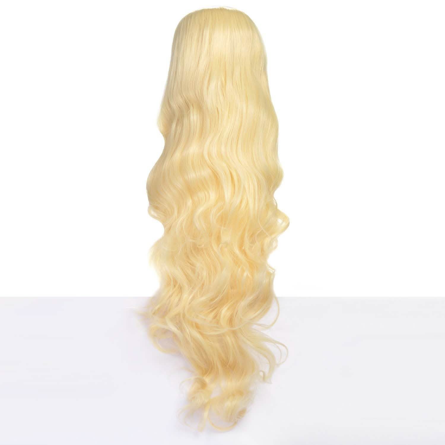 AGPTEK 33 Inch Heat Resistant Curly Wavy Long Wigs Blond Hair DailySale