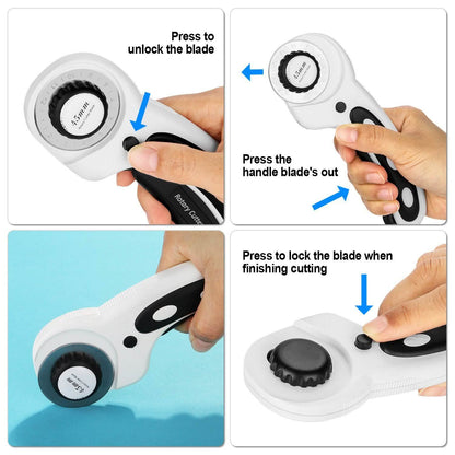 AGPtek 45mm Rotary Cutter with 7 Replacement Rotary Blades and Safety Lock DailySale