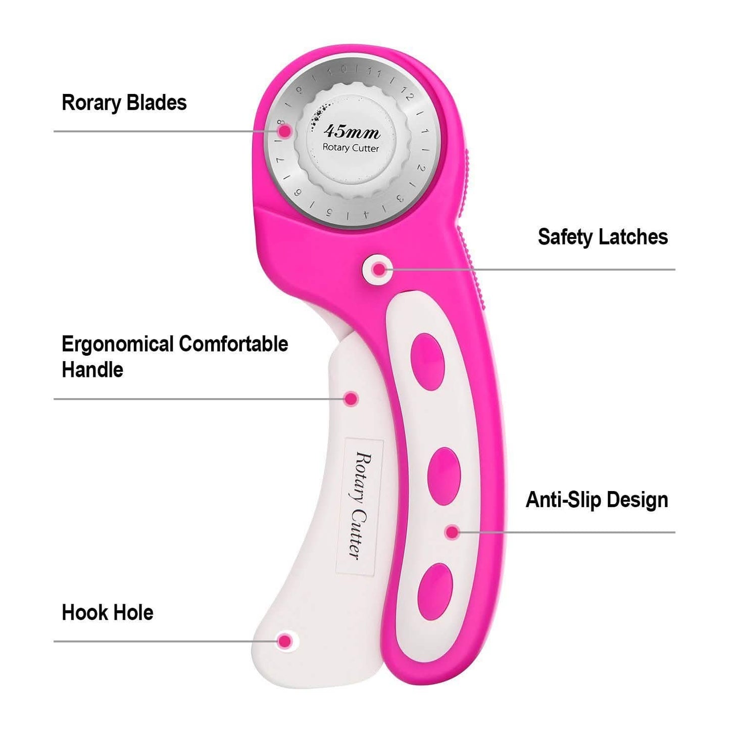 AGPtek 45mm Rotary Cutter with 7 Replacement Rotary Blades and Safety Lock DailySale
