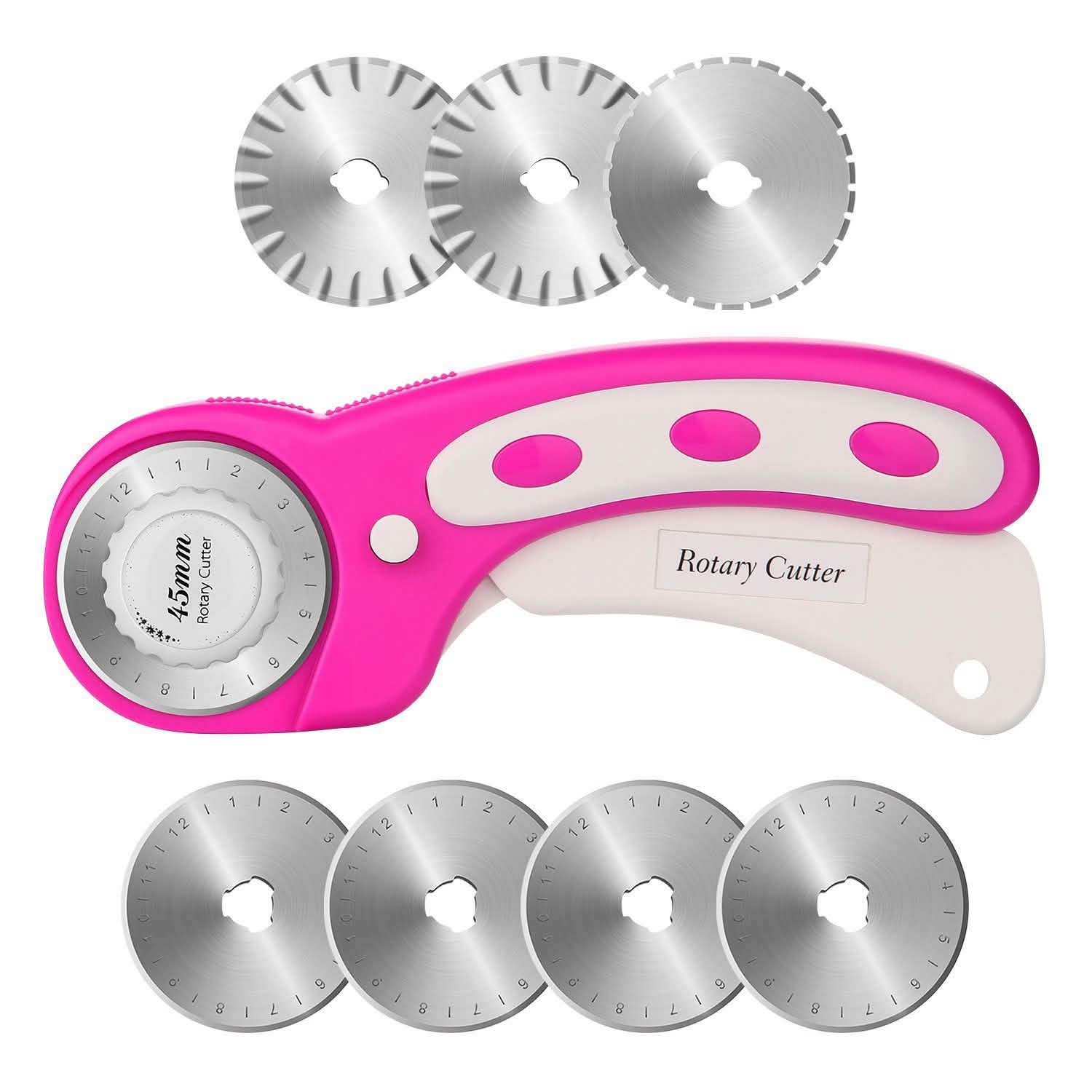 AGPtek 45mm Rotary Cutter with 7 Replacement Rotary Blades and Safety Lock DailySale