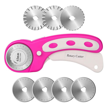 AGPtek 45mm Rotary Cutter with 7 Replacement Rotary Blades and Safety Lock DailySale
