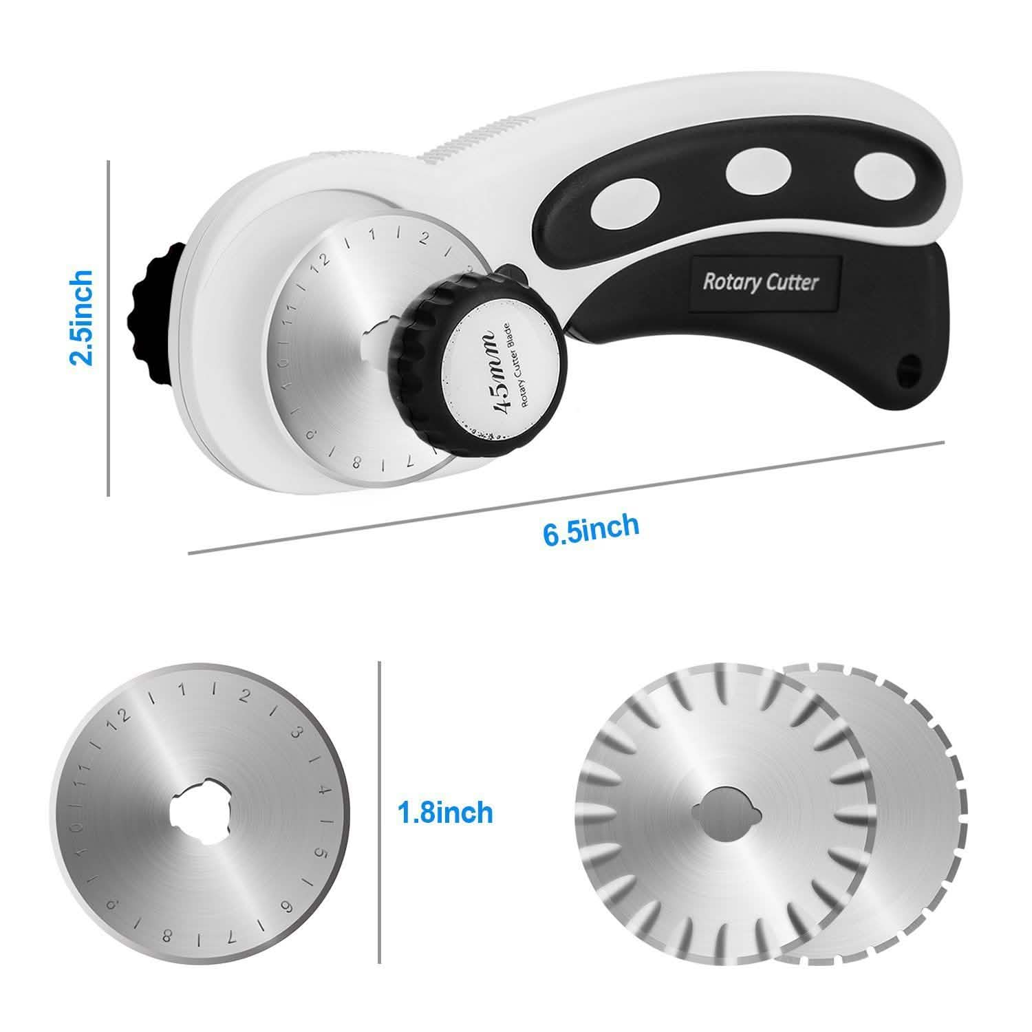 AGPtek 45mm Rotary Cutter with 7 Replacement Rotary Blades and Safety Lock DailySale