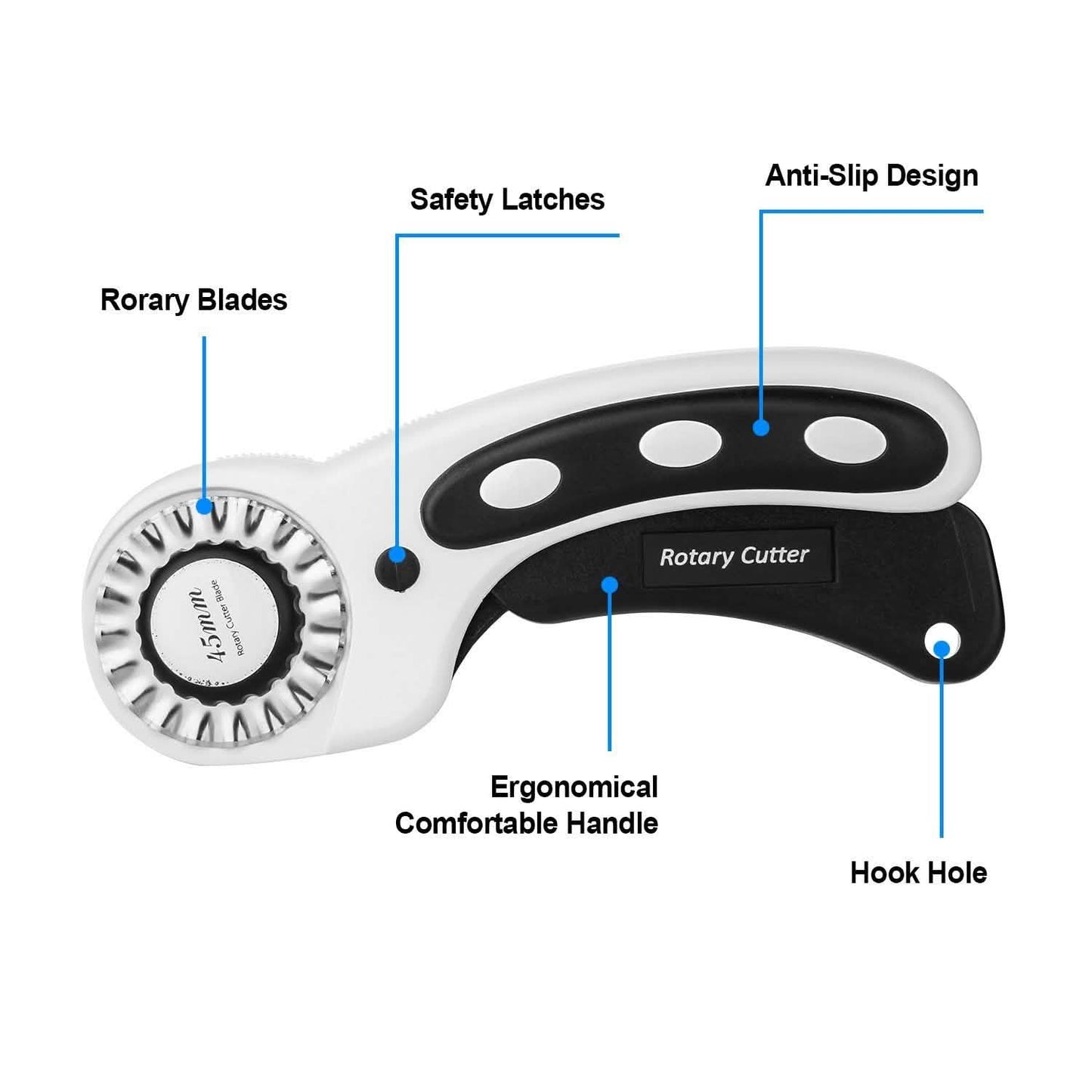 AGPtek 45mm Rotary Cutter with 7 Replacement Rotary Blades and Safety Lock DailySale