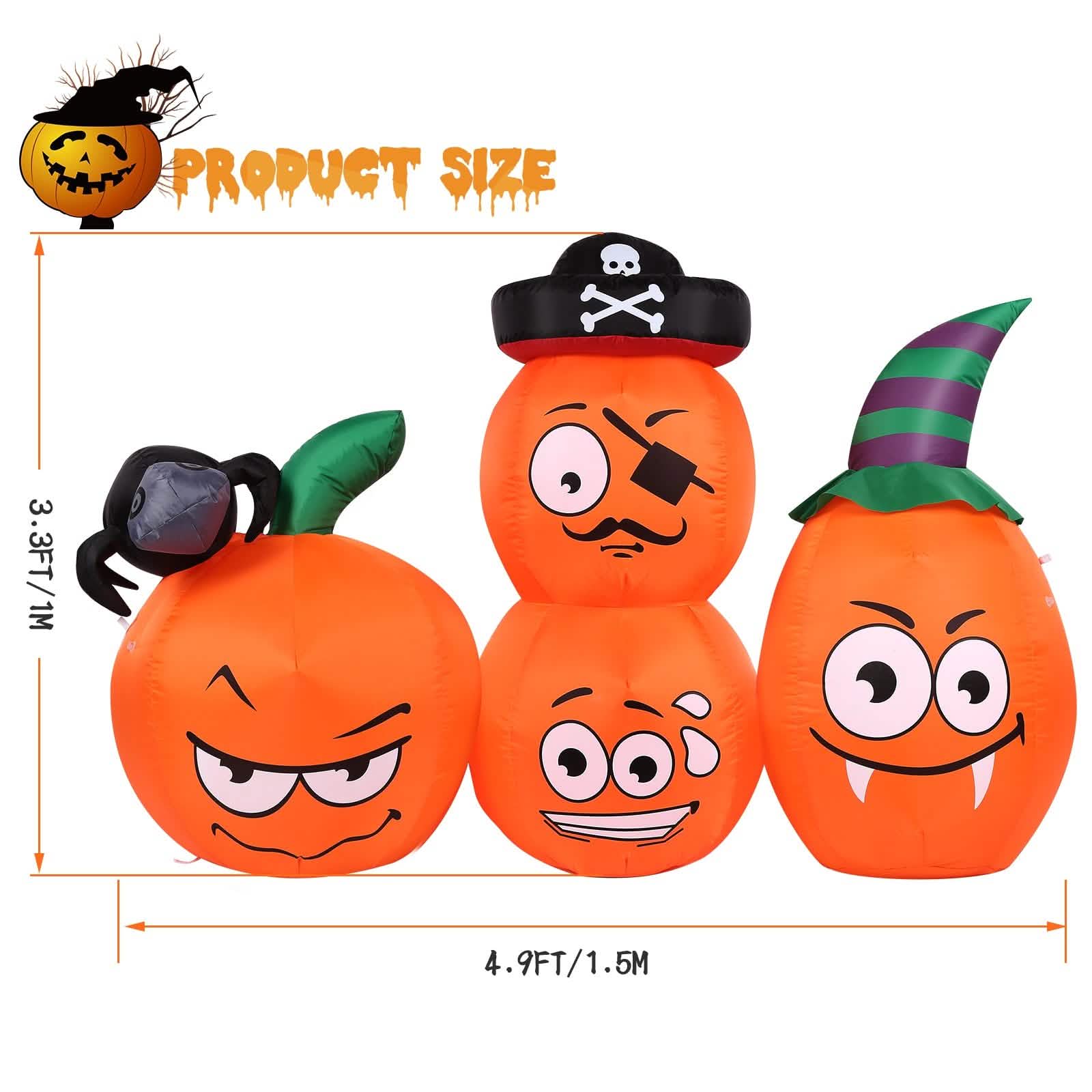AGPTEK 4.9 Ft. Halloween Pumpkin Outdoor Decoration DailySale