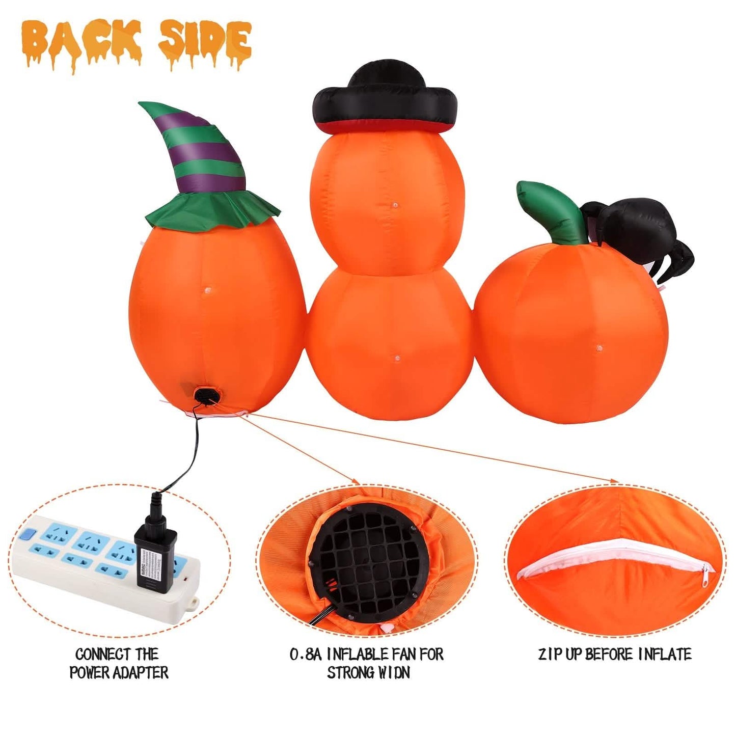 AGPTEK 4.9 Ft. Halloween Pumpkin Outdoor Decoration DailySale