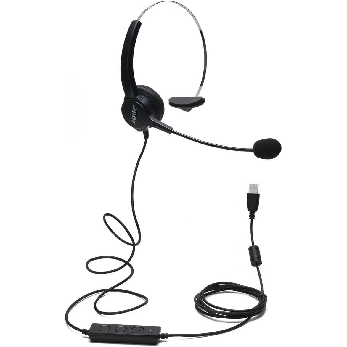 AGPtEK Call Center Hands-Free Noise Cancelling Corded Monaural Headset with Mic Mircrophone DailySale