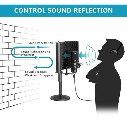 AGPtEK Compact Microphone Isolation Shield+Desk Mic Stand DailySale