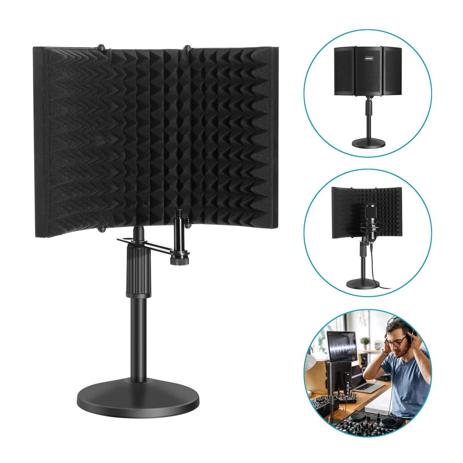 AGPtEK Compact Microphone Isolation Shield+Desk Mic Stand DailySale