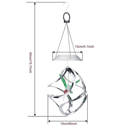 AGPtek Hummingbird Win Wind Chime Color Changing Solar Hanging Lights DailySale
