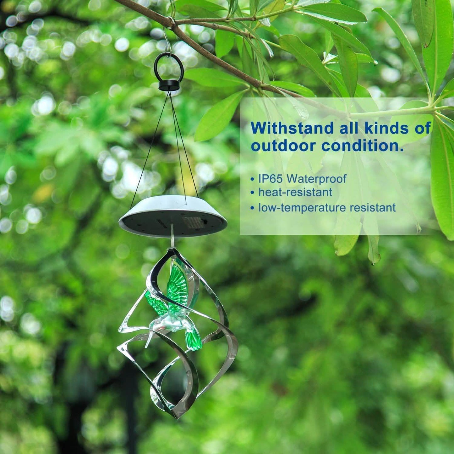 AGPtek Hummingbird Win Wind Chime Color Changing Solar Hanging Lights DailySale