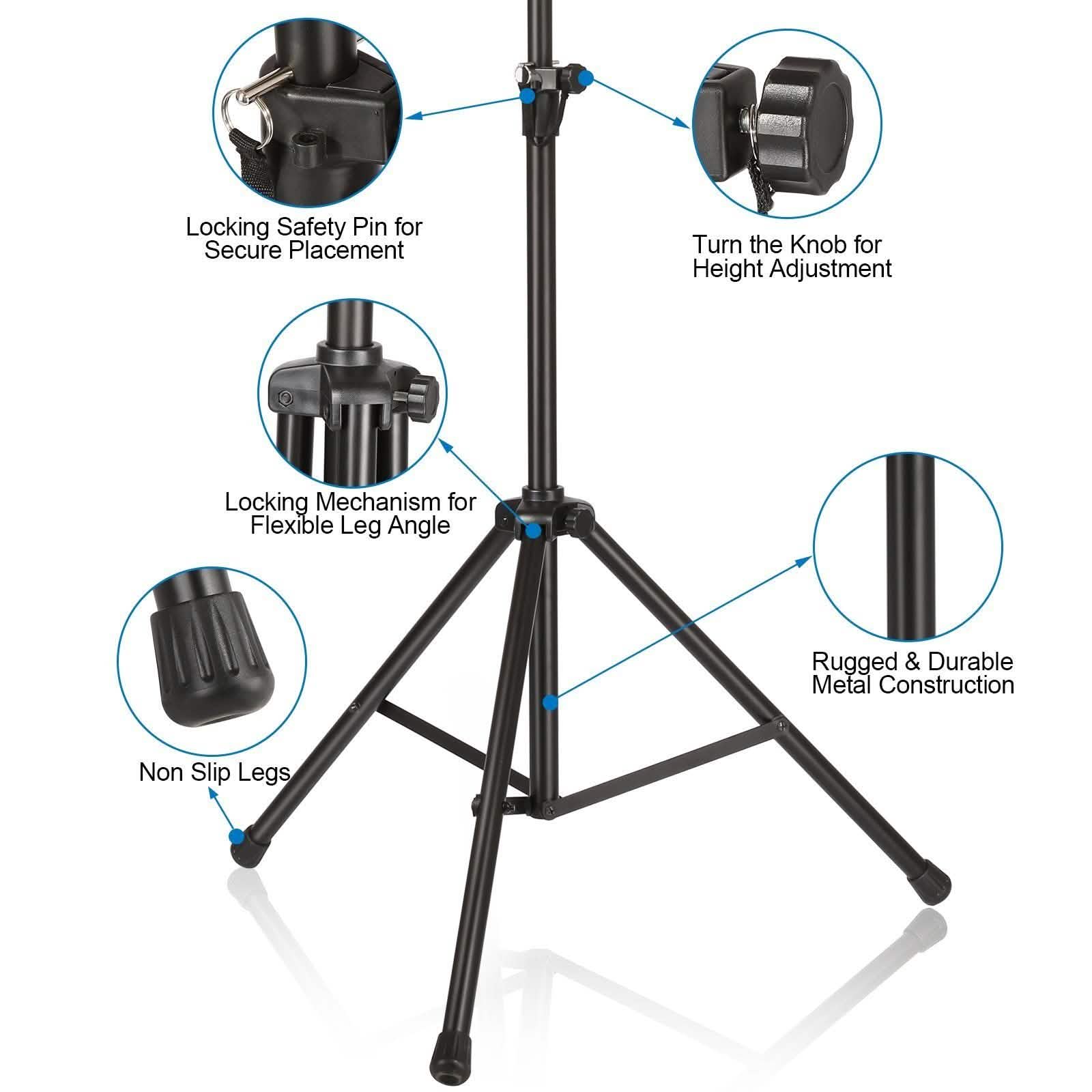 AGPtEK Microphone Stand Wind Screen Bracket with Adjustable Non-slip Tripod Base DailySale