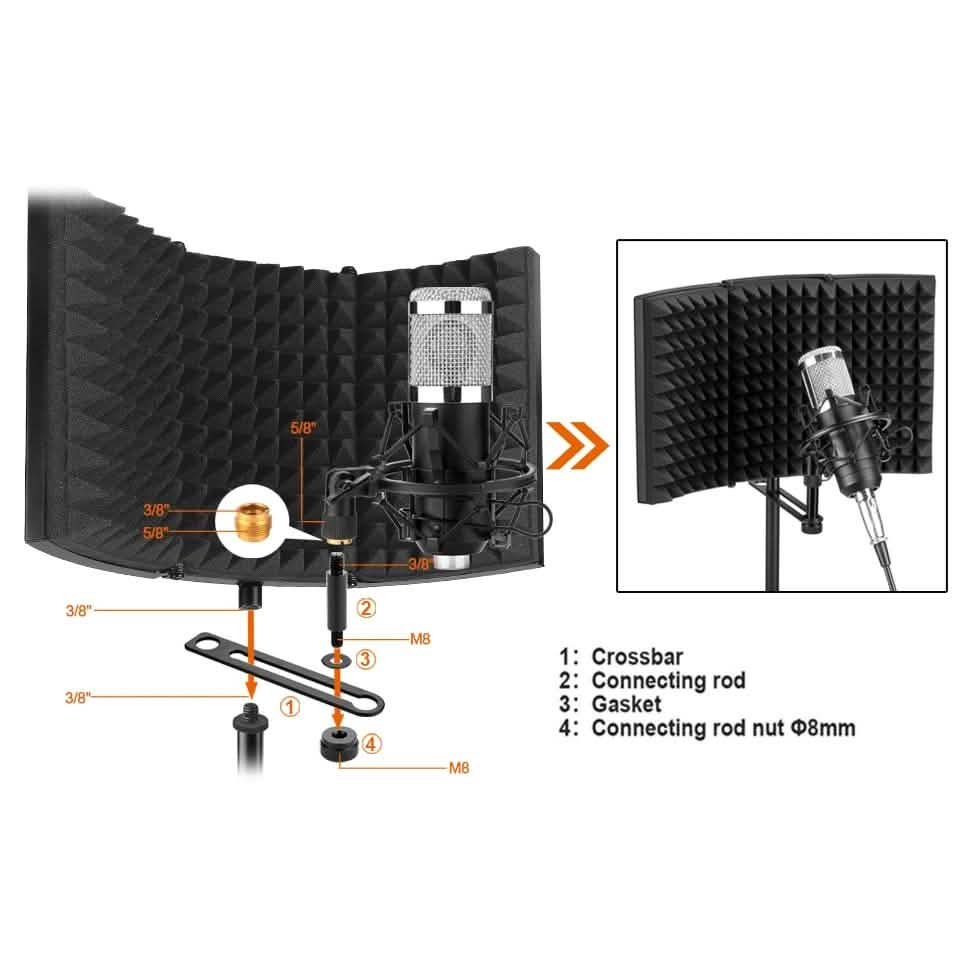 AGPTEK Studio Microphone Foam Shield Soundproofing DailySale