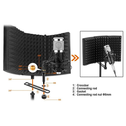 AGPTEK Studio Microphone Foam Shield Soundproofing DailySale