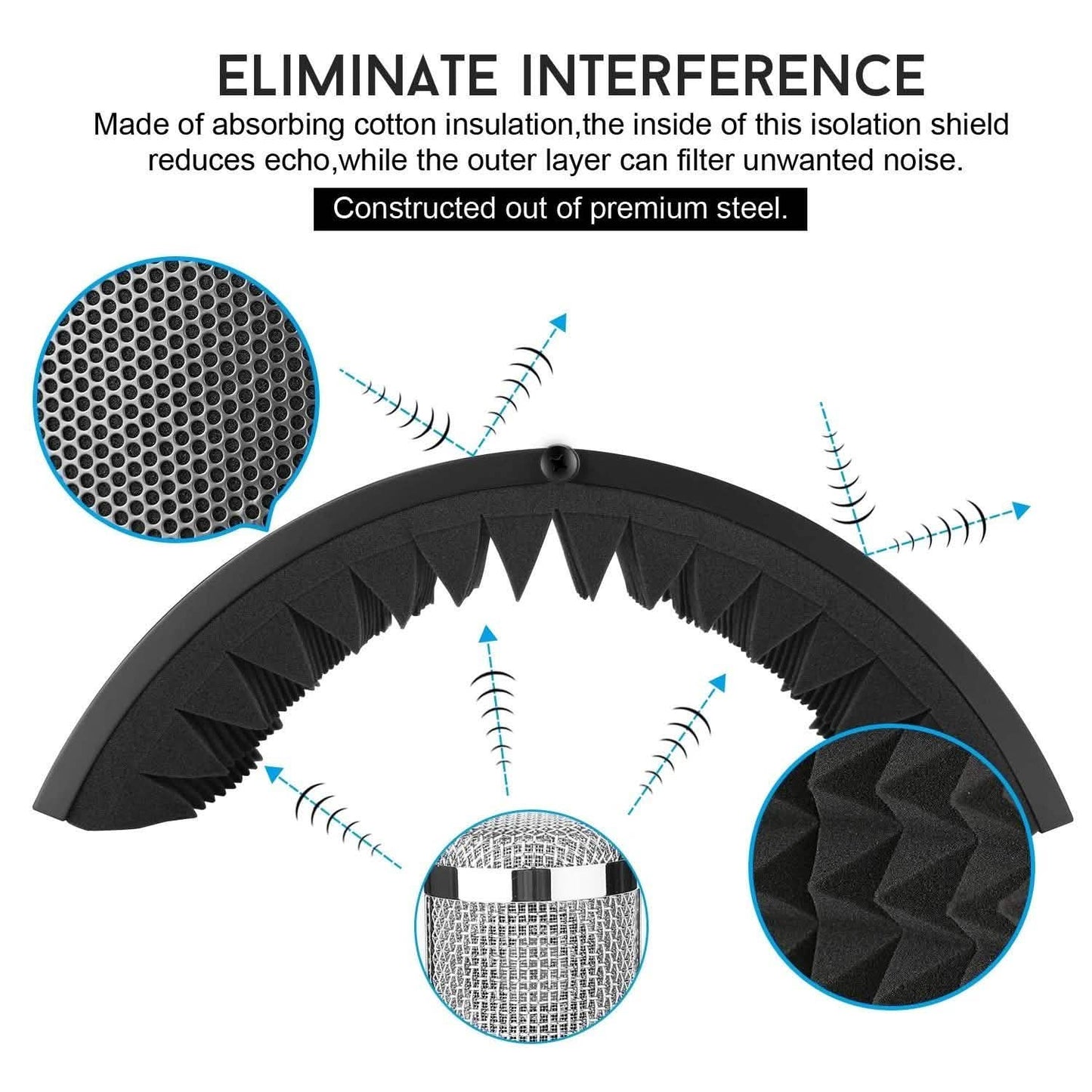 AGPTEK Studio Microphone Foam Shield Soundproofing DailySale