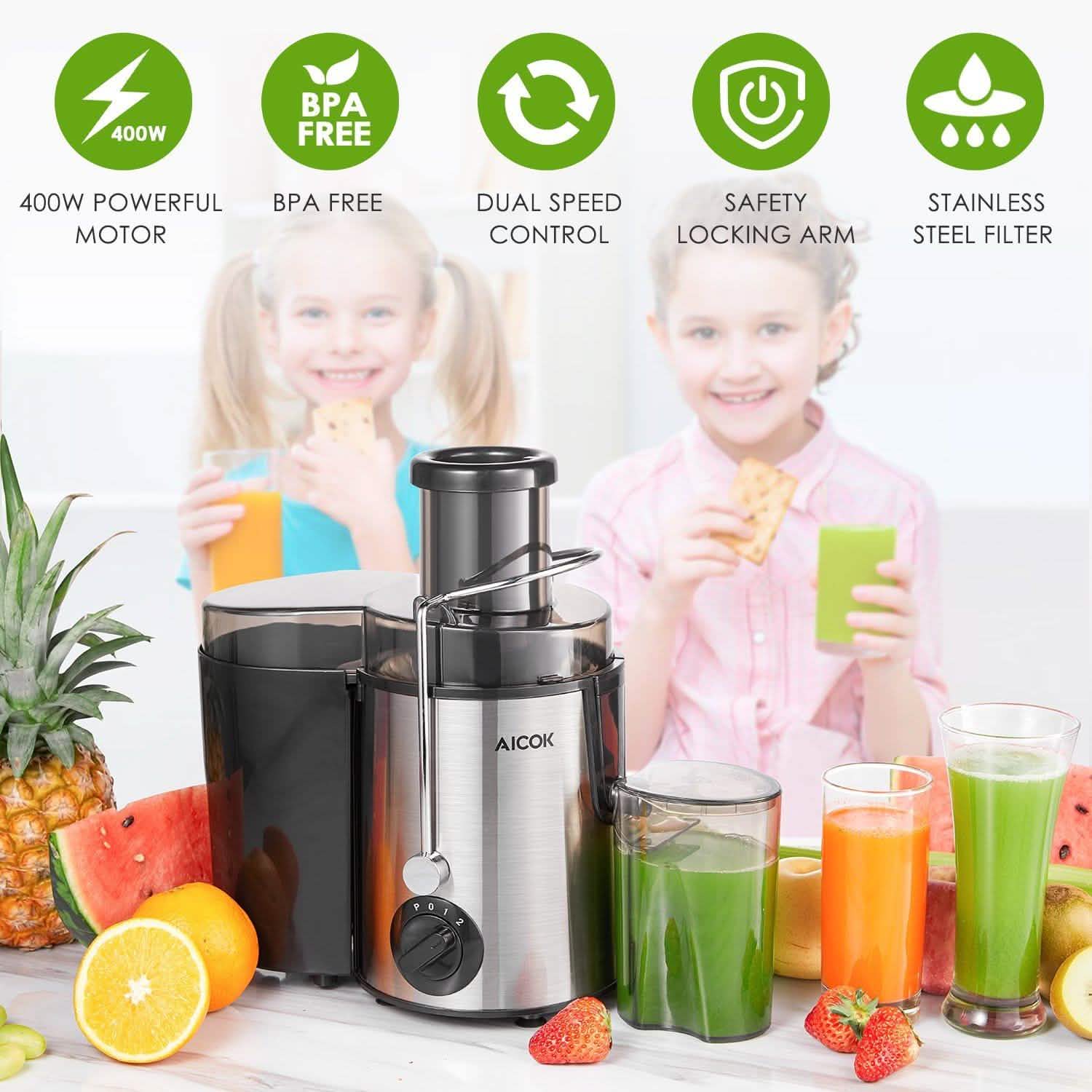 Aicok Juicer Centrifugal Juicer for Whole Fruit and Vegetable DailySale