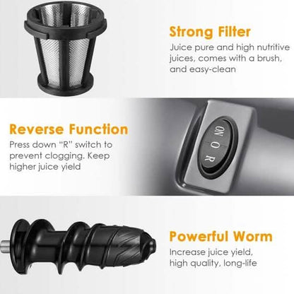 AICOK Juicer Masticating Juice Extractor with Reverse Function DailySale