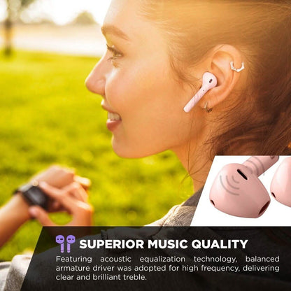 Airbuds Wireless Bluetooth Earphones with Charging Case and Bonus Qi Charging Mat DailySale