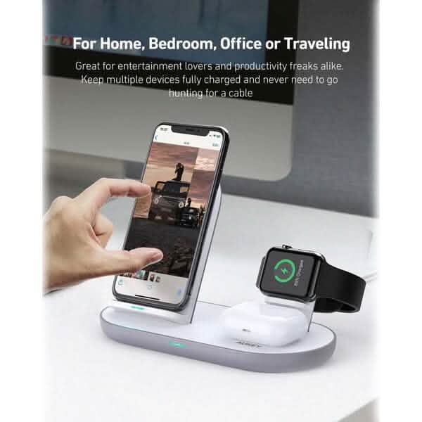 Aircore 3-in-1 Wireless Charging Station Stand DailySale