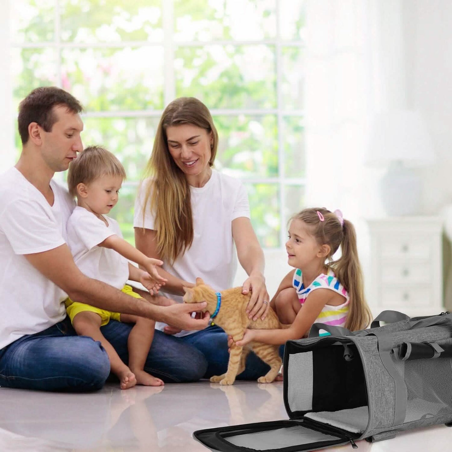 Airline Approved Rolling Pet Carrier with Telescopic Handle Shoulder Strap DailySale