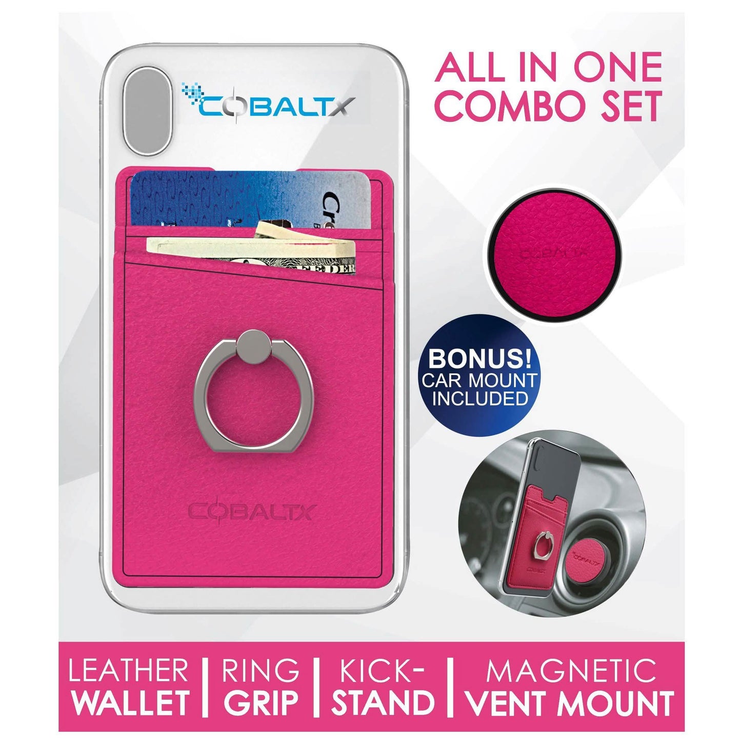 All-in-One Ring Grip Wallet and Magnetic Airvent Mount Combo Pack DailySale