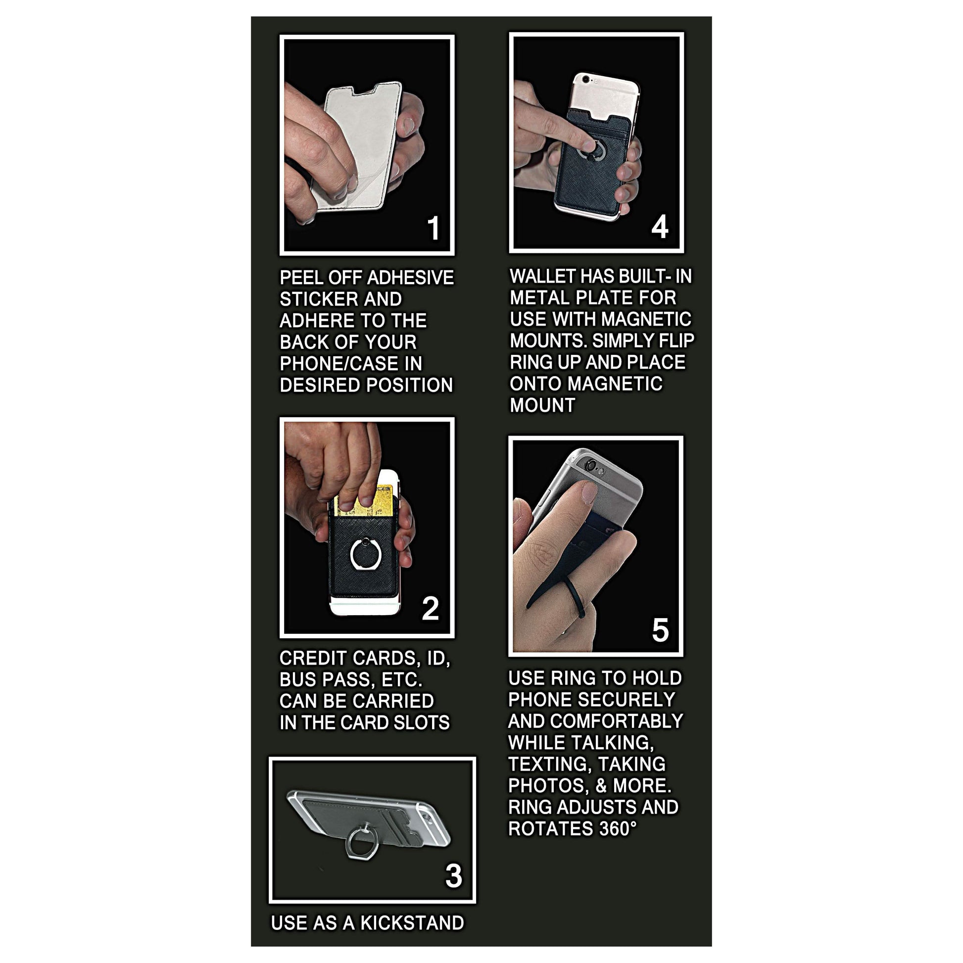 All-in-One Ring Grip Wallet and Magnetic Airvent Mount Combo Pack DailySale