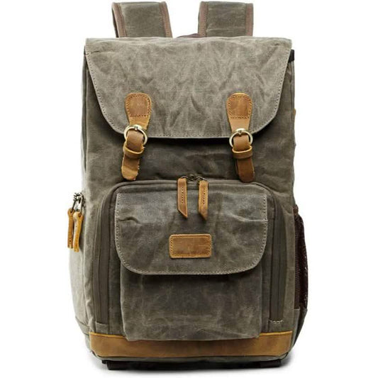 Allacki Waterproof Shock-Resistant Canvas Camera Bag Retro Style Travel Backpack DailySale