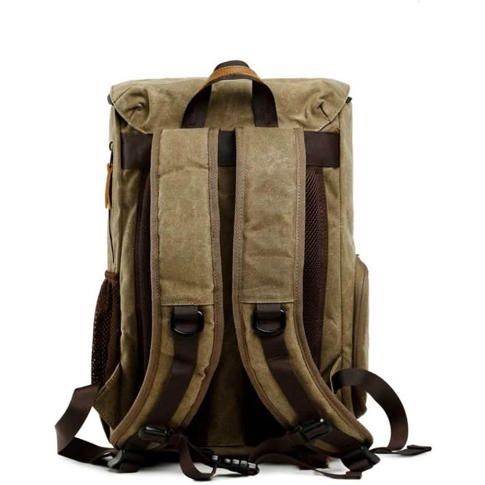 Allacki Waterproof Shock-Resistant Canvas Camera Bag Retro Style Travel Backpack DailySale