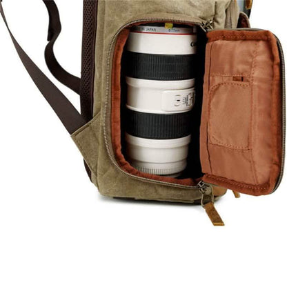 Allacki Waterproof Shock-Resistant Canvas Camera Bag Retro Style Travel Backpack DailySale