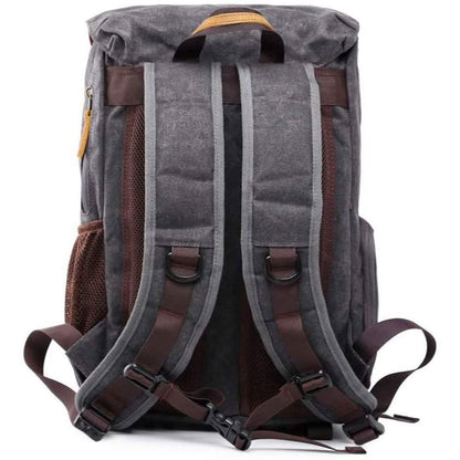 Allacki Waterproof Shock-Resistant Canvas Camera Bag Retro Style Travel Backpack DailySale