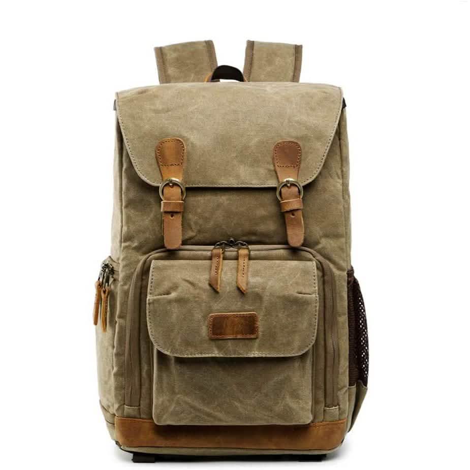 Allacki Waterproof Shock-Resistant Canvas Camera Bag Retro Style Travel Backpack DailySale