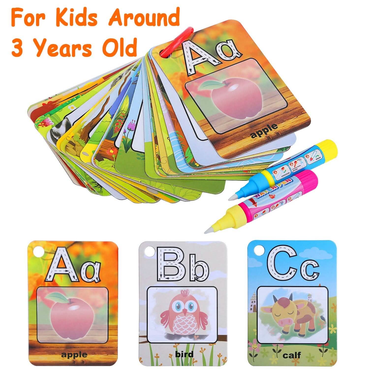 Alphabet Water Coloring Cards with 2 Magic Water Pens DailySale