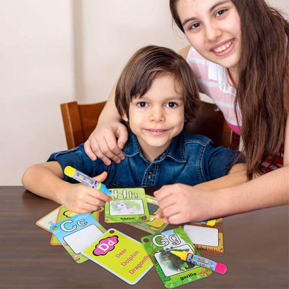 Alphabet Water Coloring Cards with 2 Magic Water Pens DailySale