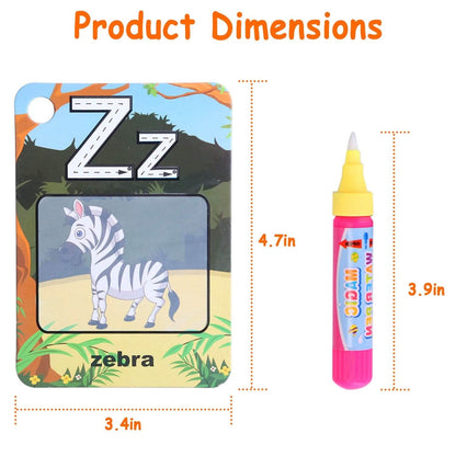 Alphabet Water Coloring Cards with 2 Magic Water Pens DailySale